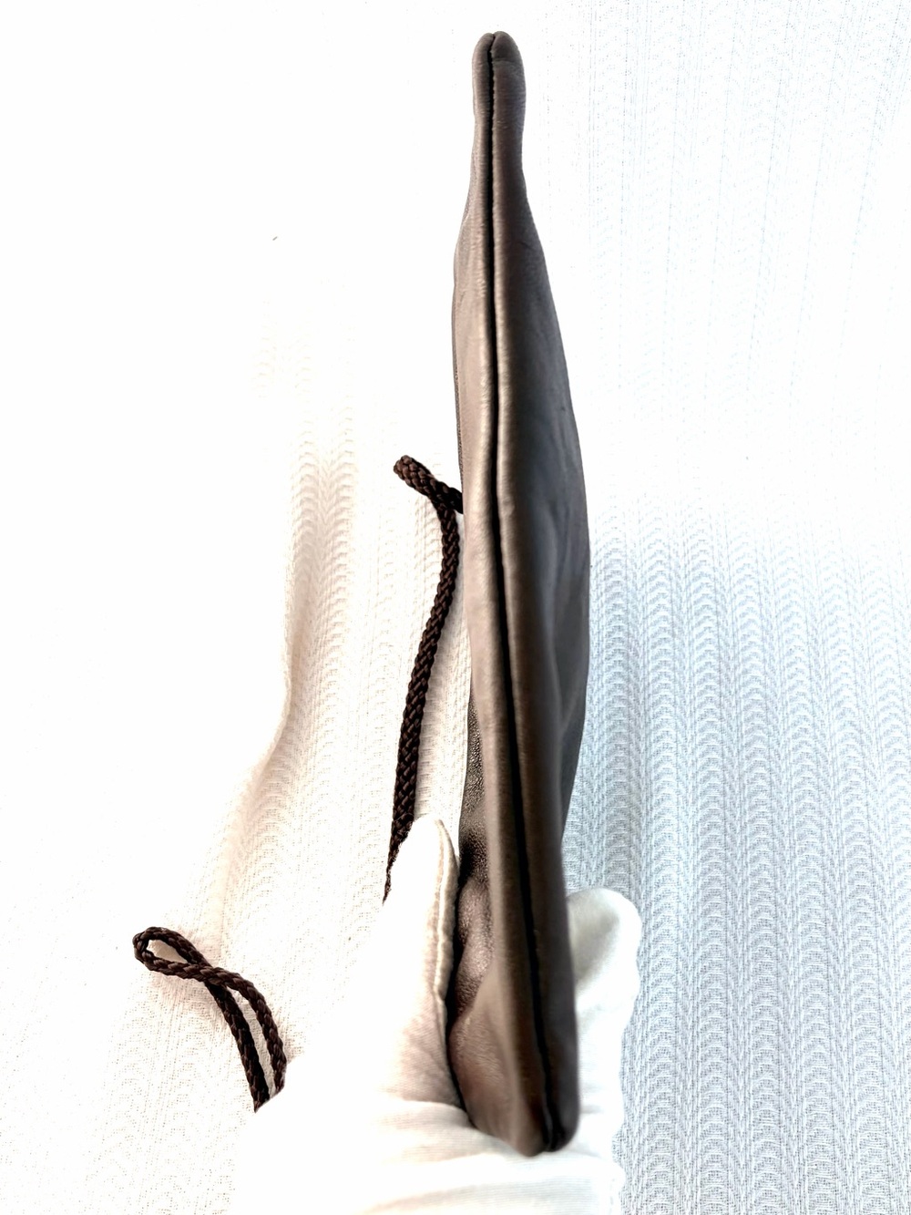Vintage 1960s / 1970s Brown Leather and Lucite Kisslock Clutch Bag - Italy - Picture 3 of 7